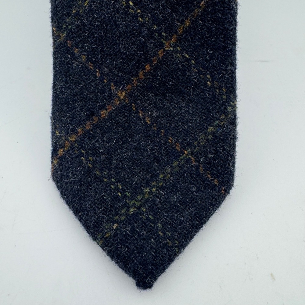 Aran Sweater Market Necktie One Size Grey Excellent Wool Tweed Windowpane (1950)